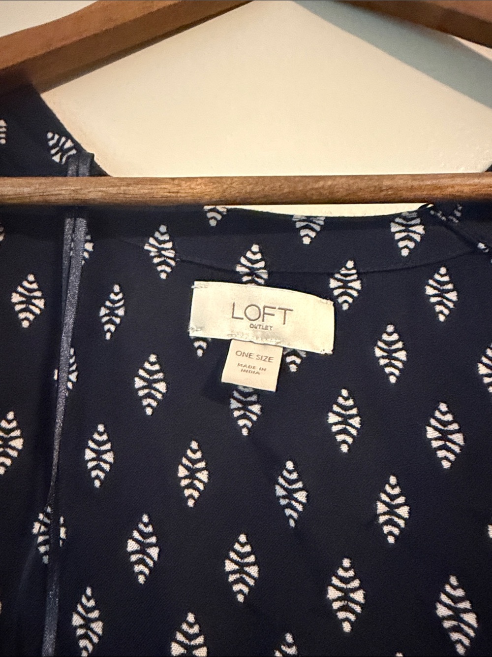 Loft Outlet One Size Navy Blue Patterned Kimono Cardigan - Picture 2 of 3
